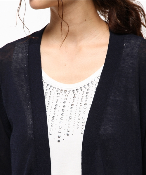 LBC（エルビーシー）の「14Gアクリルコットンナイロンロングカーディガン（カーディガン/ボレロ・レディース・ベージュ/ネイビー・LARGE/MEDIUM）」の8枚目の写真