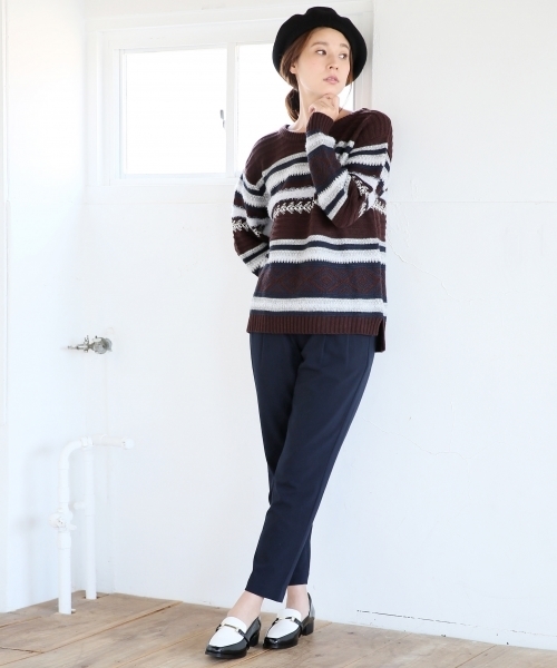 LEPSIM（レプシィム）の「★美脚パンツ★ポリエステルレーヨンポリウレタンタックムジパンツ　725475（その他パンツ・レディース・キャメル/ネイビー/ブラック/グレー・MEDIUM/SMALL/LARGE）」の13枚目の写真