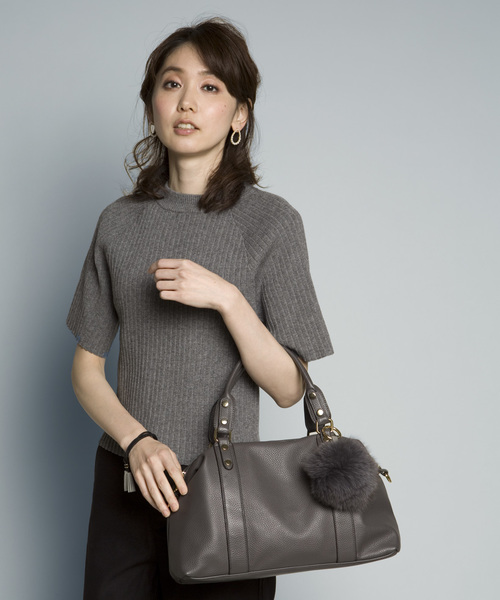 PLAIN CLOTHING（プレーンクロージング）の「S/Sニットカットソー【PLAIN CLOTHING】（Tシャツ/カットソー・レディース・ブラック/ホワイト/バーガンディー/グレー・FREE）」の8枚目の写真