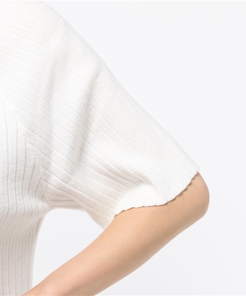 PLAIN CLOTHING（プレーンクロージング）の「S/Sニットカットソー【PLAIN CLOTHING】（Tシャツ/カットソー・レディース・ブラック/ホワイト/バーガンディー/グレー・FREE）」の5枚目の写真