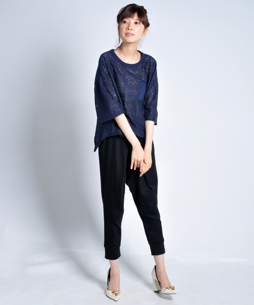 AVIE（アビィ）の「サルエルテーパードパンツ（その他パンツ・レディース・グレー/ブラック・38）」の12枚目の写真