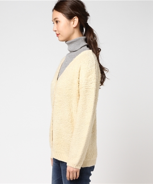 POU DOU DOU（プードゥドゥ）の「ループ編みカーディガン（カーディガン/ボレロ・レディース・アイボリー/ピンク/ダークグレー・3）」の5枚目の写真