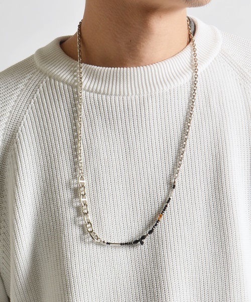 SHIPS JET BLUE（シップスジェットブルー）の「SHIPS JET BLUE: ストーンチェーンネックレス■（ネックレス・メンズ・グリーン/レッド/ブラック/ライトブルー・ONE SIZE）」の2枚目の写真