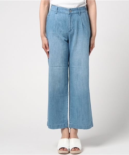 Honeys(ハニーズ)の「デニムワイドロング丈(デニムパンツ・レディース・ライトブルー/オフホワイト/ブルー・M/L/SS/LL/S)」の11枚目の写真