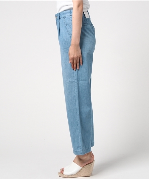 Honeys(ハニーズ)の「デニムワイドロング丈(デニムパンツ・レディース・ライトブルー/オフホワイト/ブルー・M/L/SS/LL/S)」の12枚目の写真