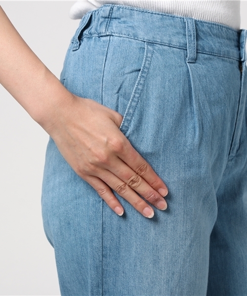 Honeys(ハニーズ)の「デニムワイドロング丈(デニムパンツ・レディース・ライトブルー/オフホワイト/ブルー・M/L/SS/LL/S)」の6枚目の写真