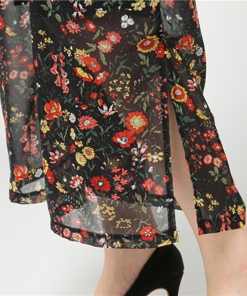 archives（アルシーヴ）の「花柄サイドスリットイージーパンツ（その他パンツ・レディース・ブラック/オフホワイト・MEDIUM）」の9枚目の写真