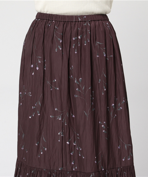 RIVE DROITE(リヴドロワ)の「割繊フラワープリントスカート(スカート・レディース・ブラック/パープル・36)」の6枚目の写真