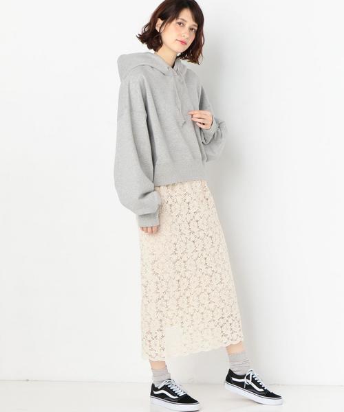 Another Edition(アナザーエディション)の「バックロゴパーカー(パーカー・レディース・ライトグレー/ワインレッド・FREE)」の6枚目の写真