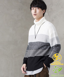 WEGO | WEGO/メランジボーダータートルニット(ニット/セーター)