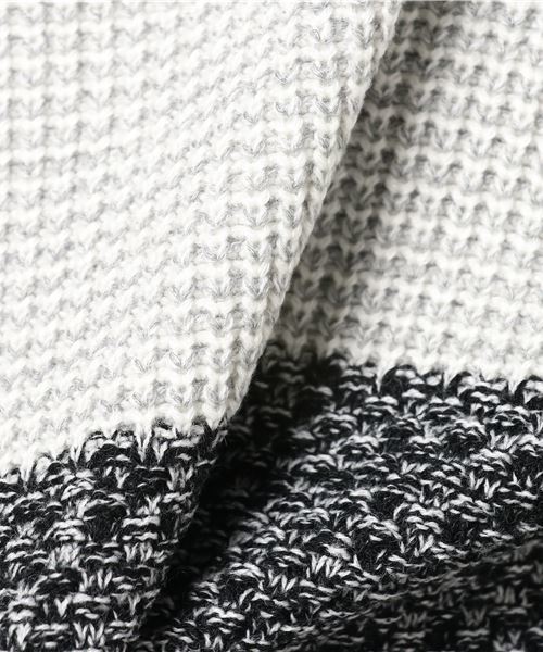 WEGO（ウィゴー）の「WEGO/メランジボーダータートルニット（ニット/セーター・メンズ・ホワイト/ブラック/ネイビー/ワイン・MEDIUM/LARGE）」の9枚目の写真