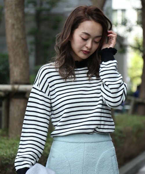 FREE'S MART(フリーズマート)の「畦フリルミニハイネックニット(ニット/セーター・レディース・ホワイト/ブラック/ピンク/ホワイト系その他・FREE)」の2枚目の写真