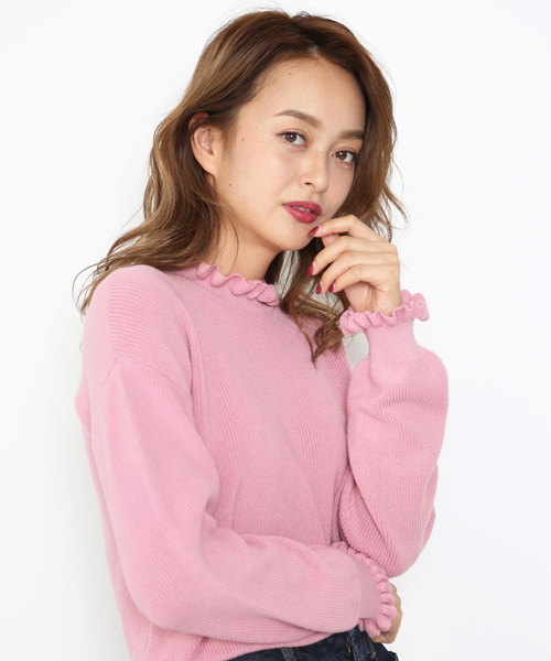 FREE'S MART(フリーズマート)の「畦フリルミニハイネックニット(ニット/セーター・レディース・ホワイト/ブラック/ピンク/ホワイト系その他・FREE)」の4枚目の写真