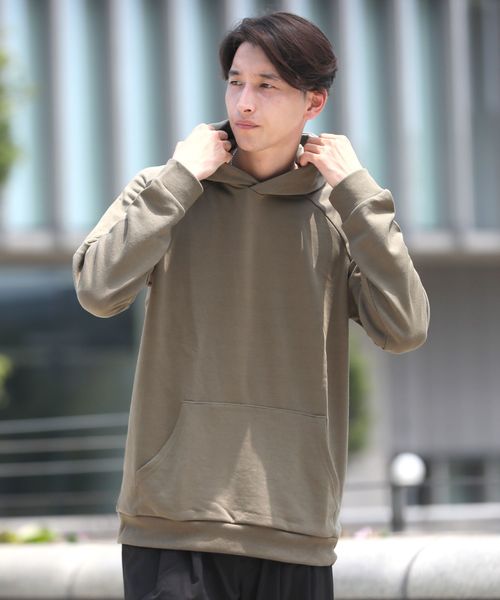 TopIsm（トップイズム）の「ビッグシルエット バイオウォッシュ スウェトパーカー プルオーバー（パーカー・メンズ・カーキ/ブラック/グレー/ホワイト/ベージュ/ピンク・L/M）」の5枚目の写真