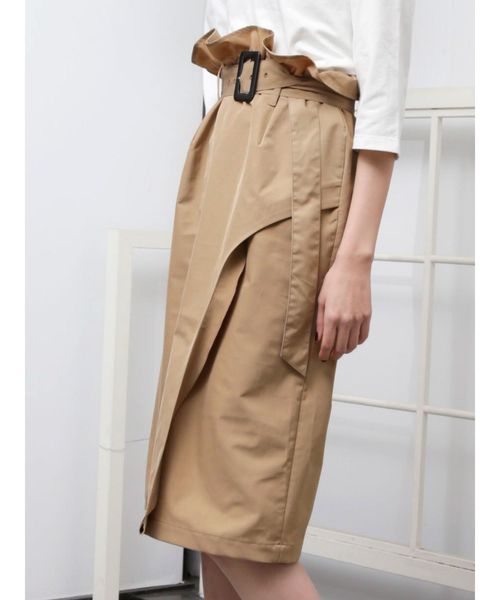 EMODA（エモダ）の「WRAPミディスカート（スカート・レディース・ブラック/ベージュ/カーキ・MEDIUM/SMALL）」の2枚目の写真