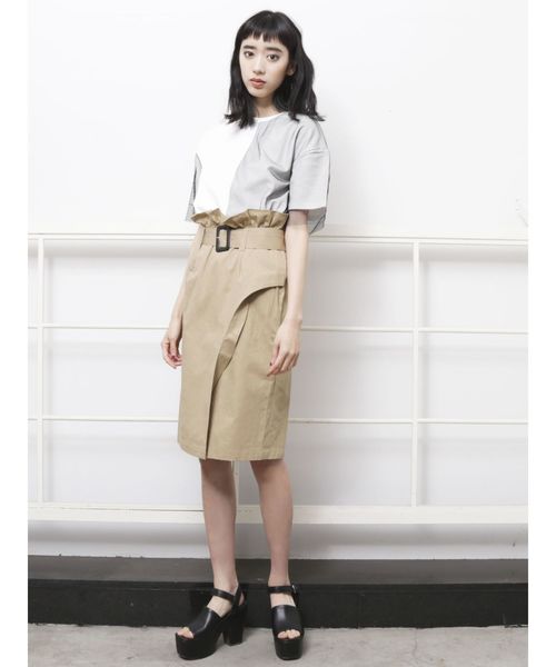 EMODA（エモダ）の「WRAPミディスカート（スカート・レディース・ブラック/ベージュ/カーキ・MEDIUM/SMALL）」の20枚目の写真