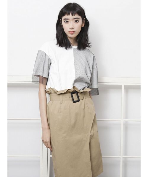 EMODA（エモダ）の「WRAPミディスカート（スカート・レディース・ブラック/ベージュ/カーキ・MEDIUM/SMALL）」の21枚目の写真