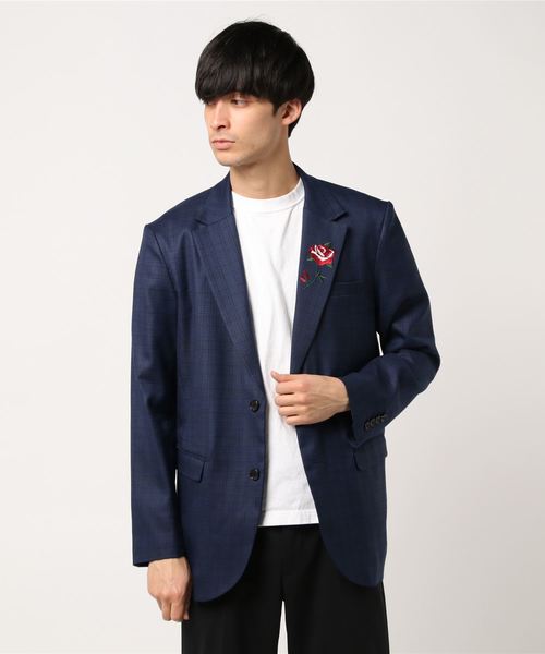 JOINT WORKS(ジョイントワークス)の「エンブロイダリーグレンチェックJKT(テーラードジャケット・メンズ・チャコールグレー/ネイビー・MEDIUM/LARGE)」の7枚目の写真