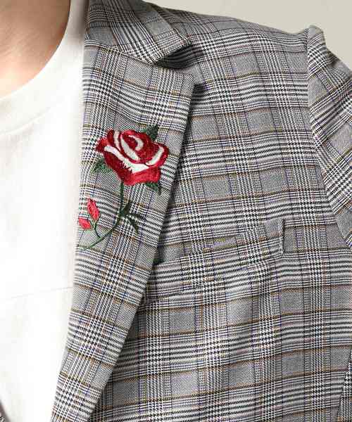 JOINT WORKS(ジョイントワークス)の「エンブロイダリーグレンチェックJKT(テーラードジャケット・メンズ・チャコールグレー/ネイビー・MEDIUM/LARGE)」の13枚目の写真