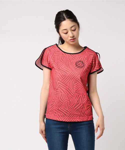 BILLABONG(ビラボン)の「BILLABONG レディース【ACTIVE】トレーニングUVカラーブロックTシャツ(Tシャツ/カットソー・レディース・レッド/ブラック/ネイビー・LARGE/MEDIUM)」の3枚目の写真