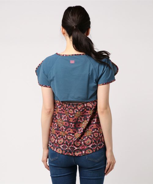 BILLABONG(ビラボン)の「BILLABONG レディース【ACTIVE】トレーニングUVカラーブロックTシャツ(Tシャツ/カットソー・レディース・レッド/ブラック/ネイビー・LARGE/MEDIUM)」の4枚目の写真