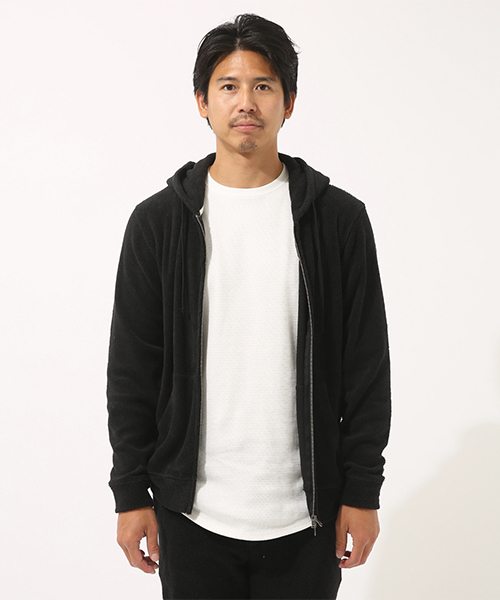 AZUL by moussy（アズールバイマウジー）の「ループパイルZIPパーカー（パーカー・メンズ・ネイビー/ブラック・LARGE/MEDIUM/SMALL）」の6枚目の写真