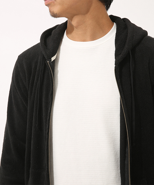 AZUL by moussy（アズールバイマウジー）の「ループパイルZIPパーカー（パーカー・メンズ・ネイビー/ブラック・LARGE/MEDIUM/SMALL）」の9枚目の写真