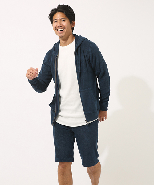 AZUL by moussy（アズールバイマウジー）の「ループパイルZIPパーカー（パーカー・メンズ・ネイビー/ブラック・LARGE/MEDIUM/SMALL）」の12枚目の写真