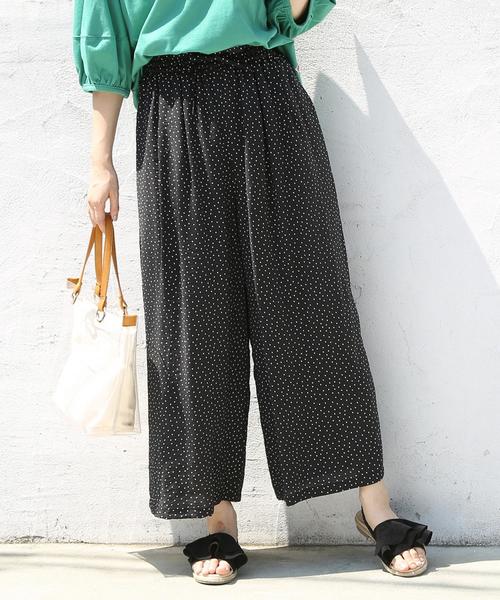 coen(コーエン)の「ヴィンテージサテンドットプリントパンツ(ドット柄パンツ)(その他パンツ・レディース・ネイビー/ブラック・MEDIUM/LARGE)」の3枚目の写真