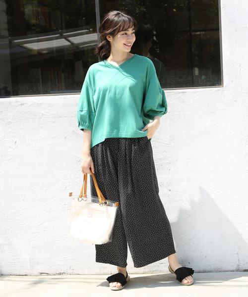 coen(コーエン)の「ヴィンテージサテンドットプリントパンツ(ドット柄パンツ)(その他パンツ・レディース・ネイビー/ブラック・MEDIUM/LARGE)」の5枚目の写真