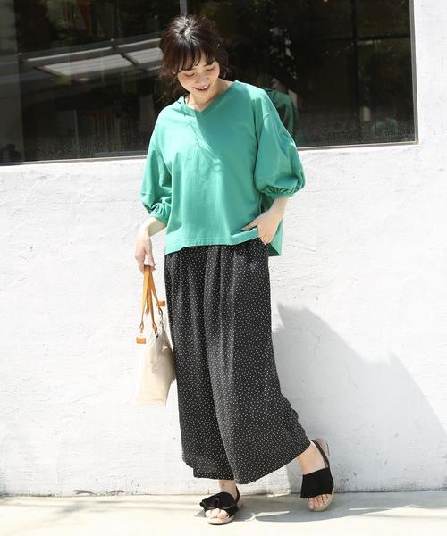 coen(コーエン)の「ヴィンテージサテンドットプリントパンツ(ドット柄パンツ)(その他パンツ・レディース・ネイビー/ブラック・MEDIUM/LARGE)」の4枚目の写真