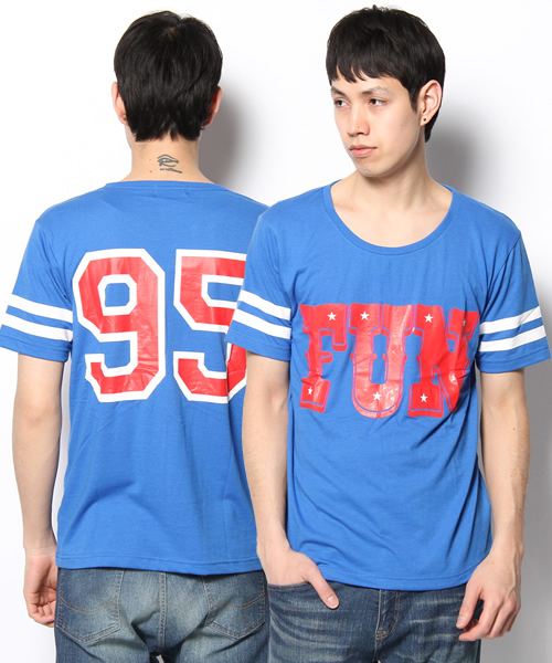 WEGO(ウィゴー)の「WEGO/フットボールTee(S)(Tシャツ/カットソー・メンズ・ブルー/ターコイズブルー/ワイン/ブラック/ホワイト・MEDIUM/LARGE)」の5枚目の写真
