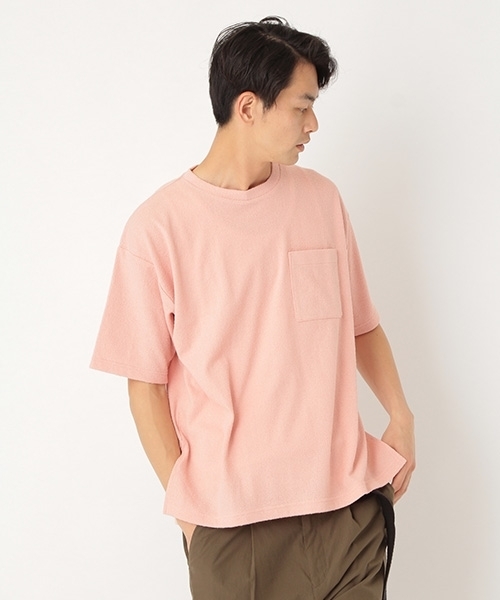 niko and...(ニコアンド)の「カラーブークレTシャツ(Tシャツ/カットソー・メンズ・ネイビー/ブルー/オフホワイト/ピンク・LARGE/MEDIUM)」の4枚目の写真