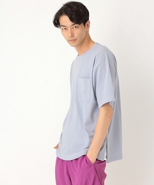niko and...(ニコアンド)の「カラーブークレTシャツ(Tシャツ/カットソー・メンズ・ネイビー/ブルー/オフホワイト/ピンク・LARGE/MEDIUM)」の3枚目の写真