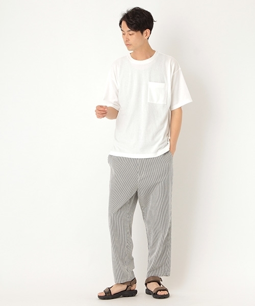 niko and...(ニコアンド)の「カラーブークレTシャツ(Tシャツ/カットソー・メンズ・ネイビー/ブルー/オフホワイト/ピンク・LARGE/MEDIUM)」の6枚目の写真