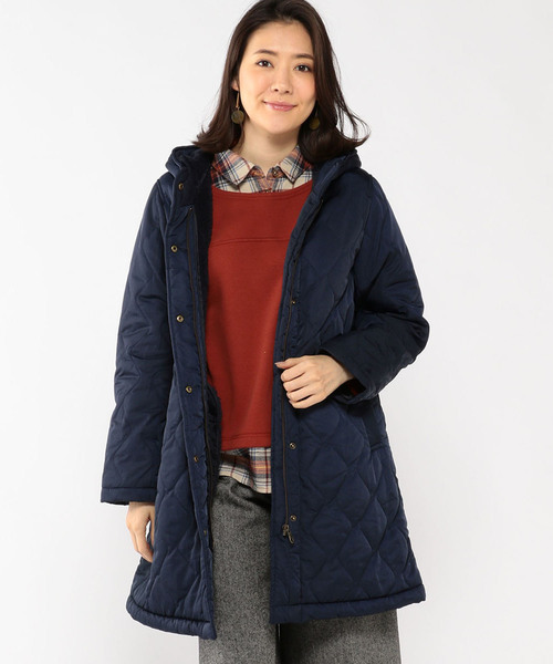 DECOY SINCE 1981（デコイシンスイチキュウハチイチ）の「波柄ボアキルトコート（ダウンジャケット/コート・レディース・ベージュ/ネイビー・11号/9号/13号）」の2枚目の写真
