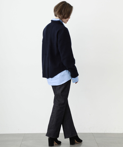 STUDIOUS（ステュディオス）の「【STUDIOUS】ハイネック バックシャン ニット（ニット/セーター・レディース・ベージュ/ネイビー/グレー・FREE）」の5枚目の写真