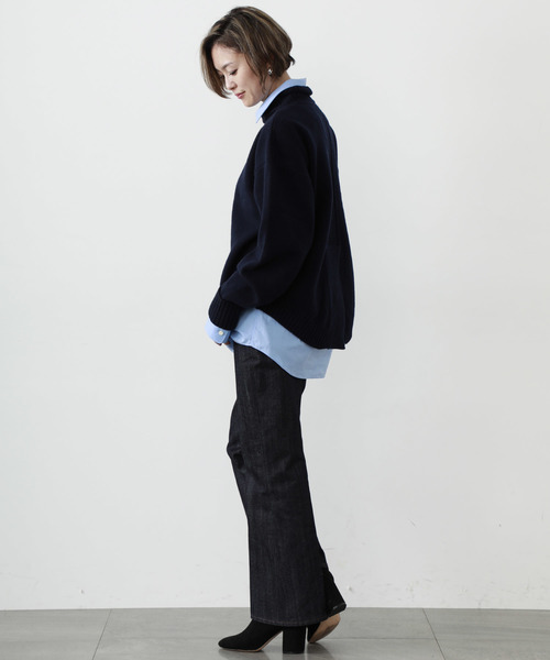 STUDIOUS（ステュディオス）の「【STUDIOUS】ハイネック バックシャン ニット（ニット/セーター・レディース・ベージュ/ネイビー/グレー・FREE）」の21枚目の写真