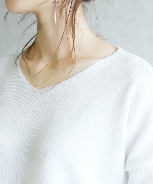 reca（レカ）の「大人Vネックニットトップス（ニット/セーター・レディース・ブラック/ネイビー/オフホワイト/カーキ/ピンク/ブルー系その他/ベージュ・FREE）」の20枚目の写真