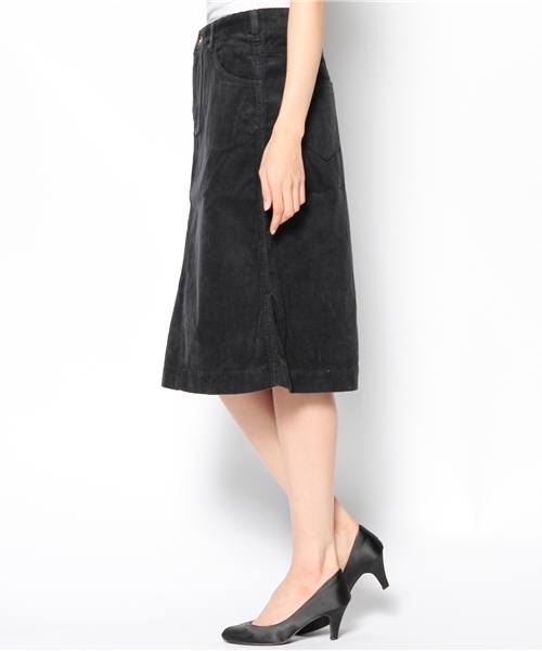 coen（コーエン）の「コーデュロイロングスカート（スカート・レディース・ブラック/ベージュ/ケリー・MEDIUM/LARGE）」の4枚目の写真