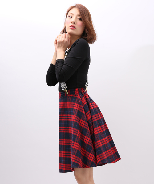 WEGO（ウィゴー）の「WEGO/チェックフレアボリュームスカート（スカート・レディース・グリーン/レッド・FREE）」の10枚目の写真