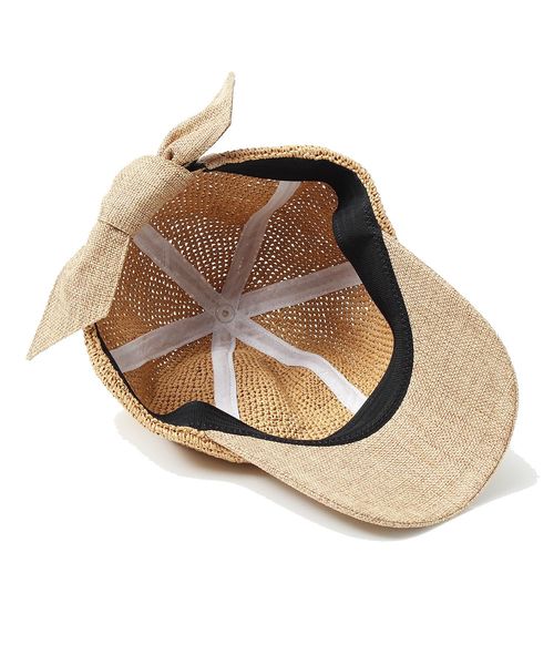 14+（イチヨンプラス）の「コマ編みリボンCAP / バックリボン キャップ（キャップ・レディース・ベージュ/ライトベージュ/スモークピンク/グレー/ブラック・FREE）」の13枚目の写真