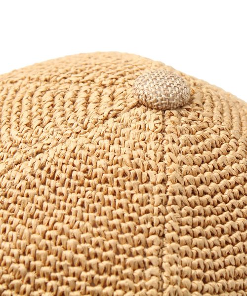 14+（イチヨンプラス）の「コマ編みリボンCAP / バックリボン キャップ（キャップ・レディース・ベージュ/ライトベージュ/スモークピンク/グレー/ブラック・FREE）」の6枚目の写真