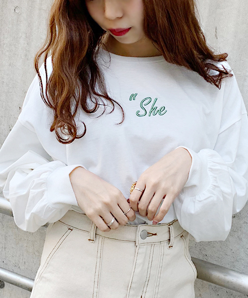 apres jour（アプレジュール）の「アソートプリントロンT【ZOZOTOWN限定アイテム】（Tシャツ/カットソー・レディース・ダークブルー/オフホワイト/その他/ライトグリーン/ブラック・フリー）」の3枚目の写真