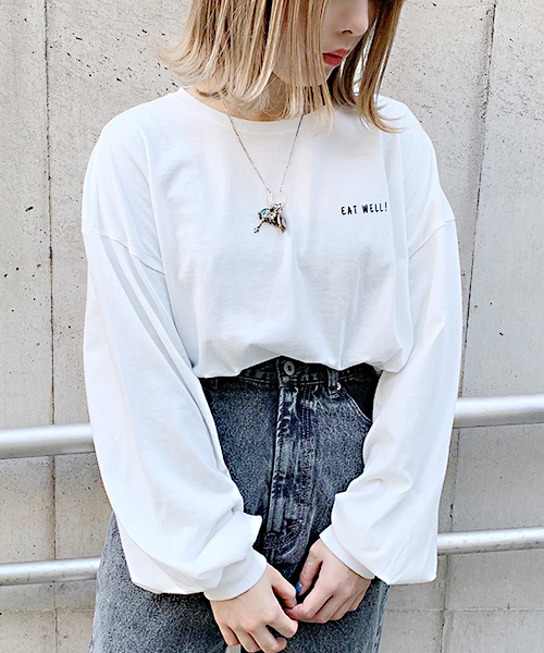 apres jour（アプレジュール）の「アソートプリントロンT【ZOZOTOWN限定アイテム】（Tシャツ/カットソー・レディース・ダークブルー/オフホワイト/その他/ライトグリーン/ブラック・フリー）」の6枚目の写真