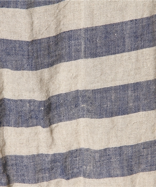 BEAMS BOY（ビームスボーイ）の「BEAMS BOY / リネン ボーダー 袖ライン 7分 ワンピース（ワンピース・レディース・グレー/ブルー・ONE SIZE）」の9枚目の写真