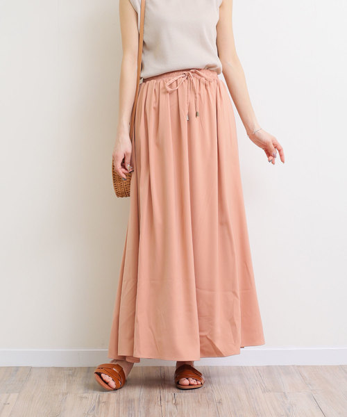 セール とろみサテンドローストリングフレアスカート ウエストゴム スカート And Me アンドミー のファッション通販 Zozotown