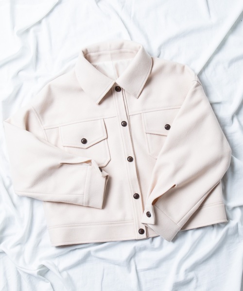 WEGO（ウィゴー）の「WEGO/【セットアップ対応商品】ビッグシルエットショートCPOブルゾンシャツジャケット（ミリタリージャケット・レディース・ブラック系その他/アイボリー/ライトブラウン/ベージュ系その他・FREE）」の10枚目の写真