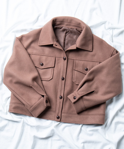 WEGO（ウィゴー）の「WEGO/【セットアップ対応商品】ビッグシルエットショートCPOブルゾンシャツジャケット（ミリタリージャケット・レディース・ブラック系その他/アイボリー/ライトブラウン/ベージュ系その他・FREE）」の11枚目の写真