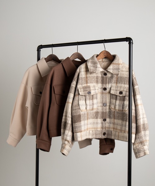 WEGO（ウィゴー）の「WEGO/【セットアップ対応商品】ビッグシルエットショートCPOブルゾンシャツジャケット（ミリタリージャケット・レディース・ブラック系その他/アイボリー/ライトブラウン/ベージュ系その他・FREE）」の14枚目の写真